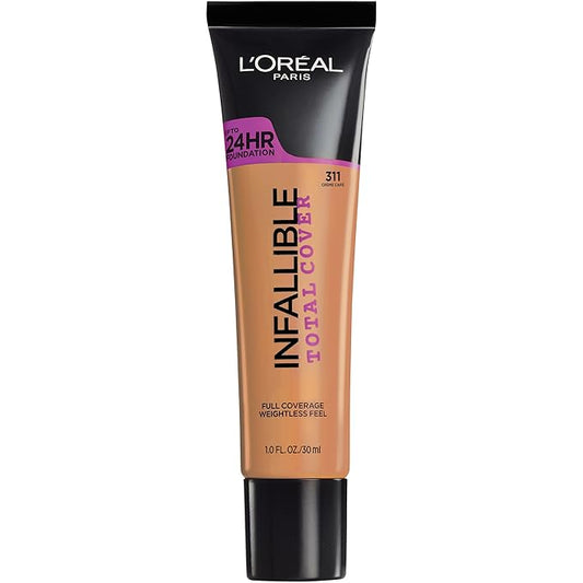 L’Oréal Paris Infallible Total Cover Foundation, Creme Cafe, 1 fl; oz.