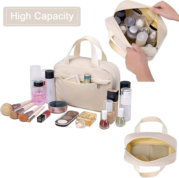 Makeup Bag for Women Cosmetic Bag Large Make Up Organizer Travel Toiletry Bags Waterproof Zipper Tote Pouch Purse for Girls