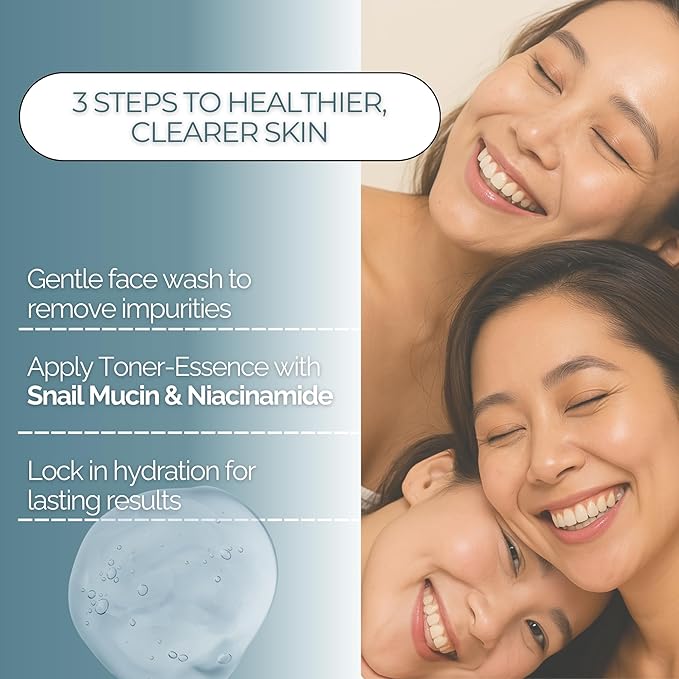 Toner Essence | 2-in-1 Face Toner and Essence | Hydrating, Firming & Revitalizing Korean Skincare | for All Skin Types | 200ml / 6.76 fl oz (Snail Mucus)