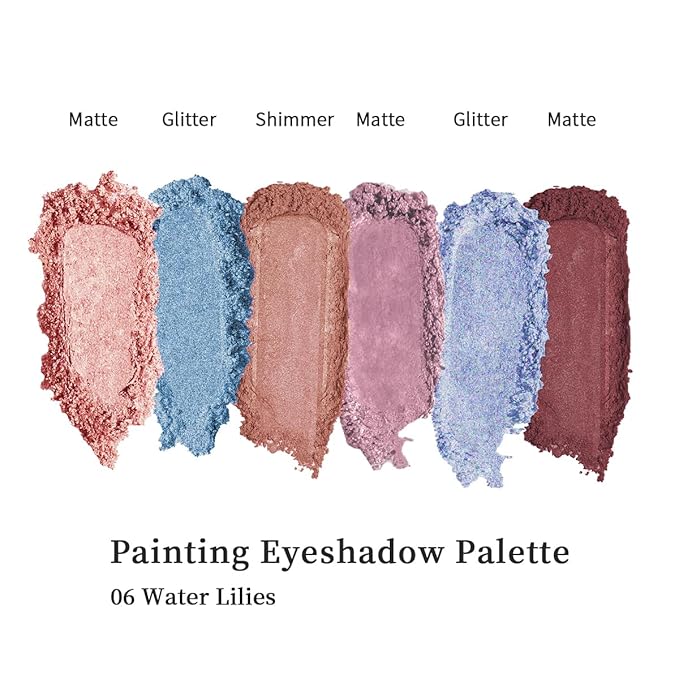 MilleFee Painting Eyeshadow Palette (06 Water Lilies), Eyeshadow Palette, Cool Deep, Cruelty-Free