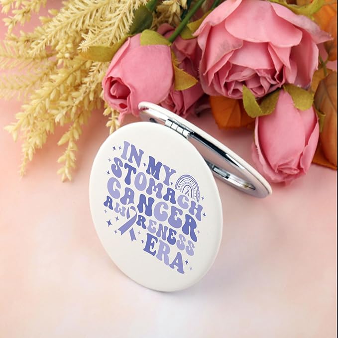 BEKECH Stomach Cancer Awareness Gifts Cancer Support Gifts in My Stomach Cancer Awareness Era Compact Mirror Warrior Gifts