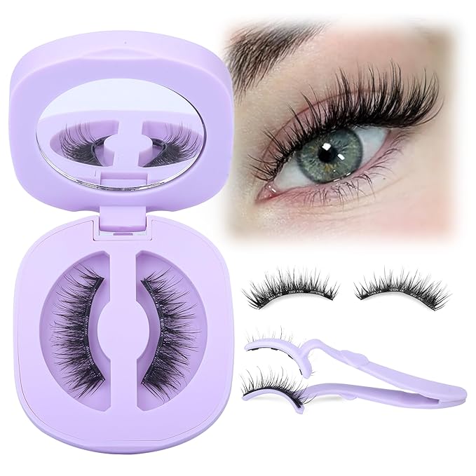 Magnetic Eyelashes with Applicator Cat Eye Magnetic Lashes Natural Look Eyelashes No Need Glue False Eyelashes by Lanflower