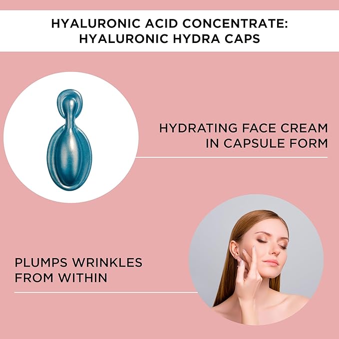 ARTDECO Hyaluronic Hydra Caps - Moisturizing Anti-Wrinkle Hyaluronic Acid Concentrate - Hydrating Face Cream in Capsule Form - Plumps Wrinkles from within - Facial Skin Care Products - 21pcs