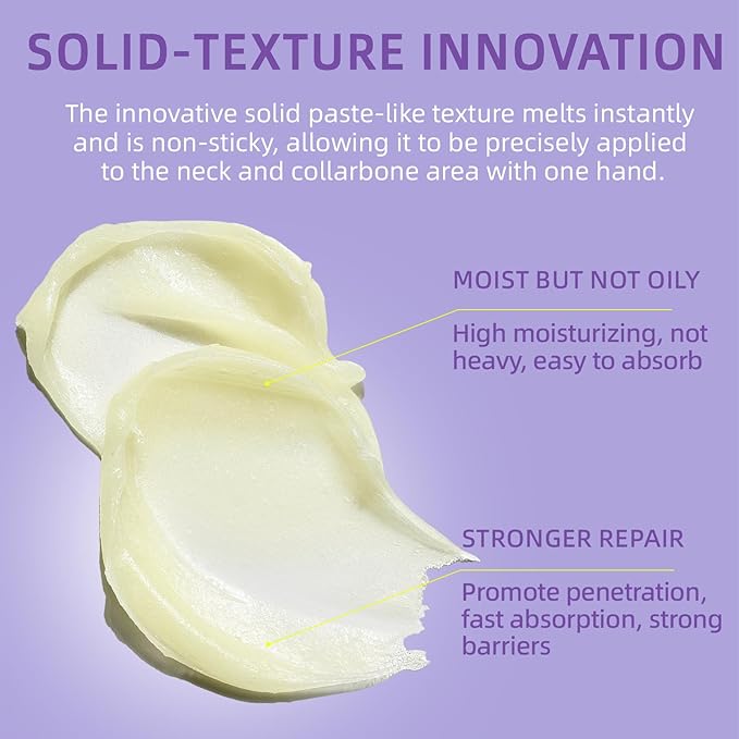 Neck Firming Stick - Instant Lifting & Tightening Cream for Double Chin Reduction, Anti-Aging Neck Care Treatment with Hyaluronic Acid & Collagen Boost, Cruelty-Free Wrinkle Smoothing Stick