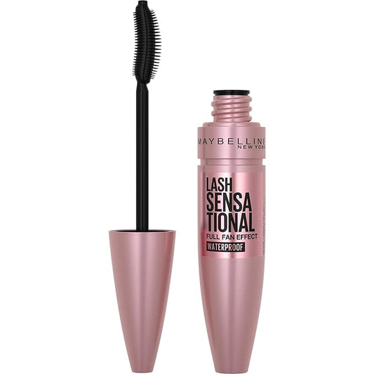 Maybelline Lash Sensational Waterproof Mascara, Lengthening and Volumizing for a Full Fan Effect, Brownish Black, 1 Count
