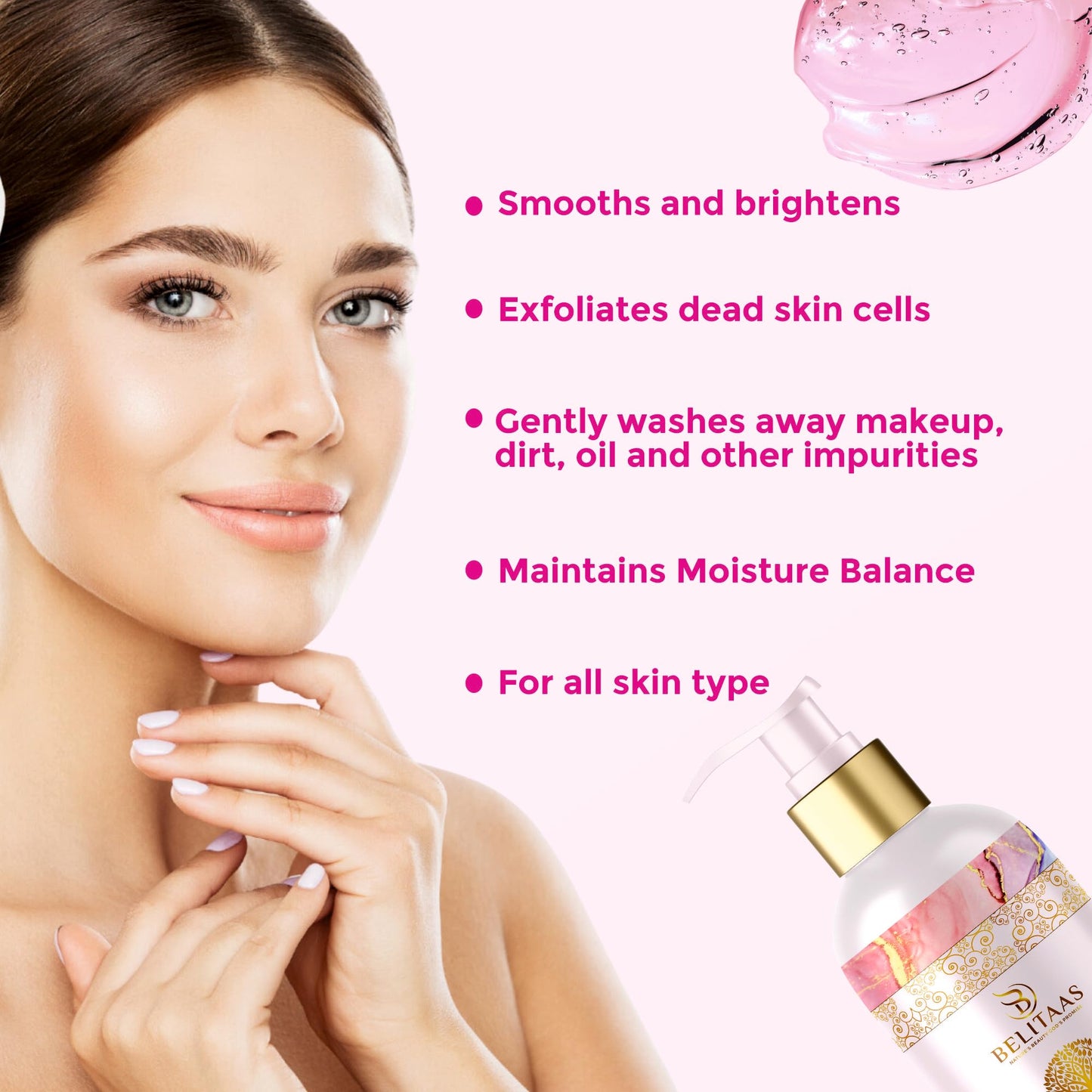 Belitaas Vitamin C Face Wash 6.76 fl oz (200ml) | 2% Salicylic Acid & 5% Aloe Vera | Deep Cleansing & Acne Control | SLS-Free, Plant-Based Formula, with Honey & Vitamin E | For All Skin Types, Vegan