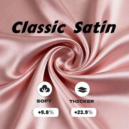 Serenade Satin Heatless Curls Overnight for Long Hair, Heatless Hair curler Set for Women and Girls, No Heat Curling Rods with Satin Scrunchies and Clip, Pink