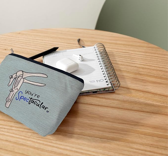 Ayxvt Obgyn Cosmetic Makeup Bag - Medical Office Decor, Midwife Gifts, Doctor Gifts (Blue)