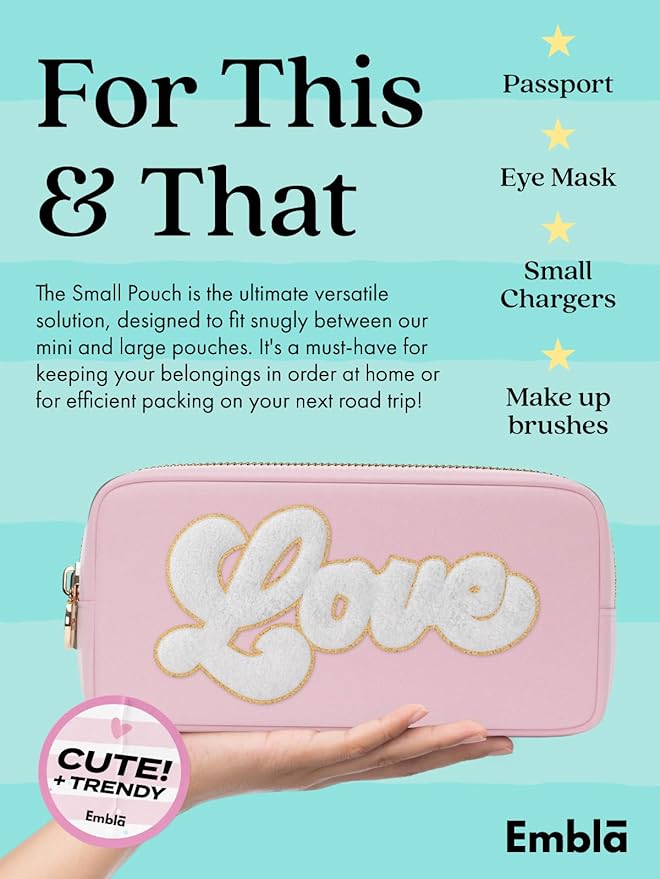 LOVE Valentine Makeup Bag Travel Cosmetics Pouch and Toiletry Bag, Nylon Zipper Pouch Purse, Cute Make Up Organizer Storage Tote for Women Girls, Travel Skincare Case, Small Makeup Bags, Flamingo