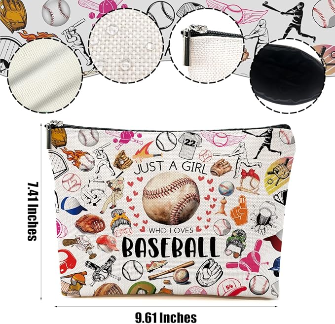 4pcs Baseball Gifts Makeup Bag, Baseballs Coach Cosmetic Bag Christmas Birthday Gifts for Women Female Coach Girls Sister BFF, Baseball Stuff Sports Lover Gift Travel Toiletry Bags
