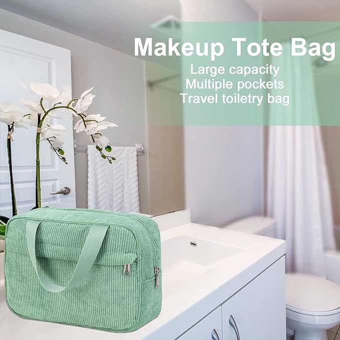 Makeup Bag for Women Cosmetic Bag Large Make Up Organizer Travel Toiletry Bags Waterproof Zipper Tote Pouch Purse for Girls