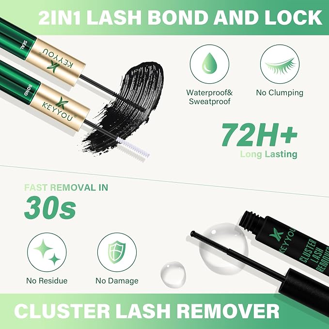 DIY Lash Extension Kit KEYYOU 300Pcs Individual Eyelash Extension Kit 30D 0.07C Curl 9-18MIX Lash Clusters Kit with Lash Glue Remover Applicator Easy to Use for Beginners(Kit-30D-0.07C,9-18MIX)
