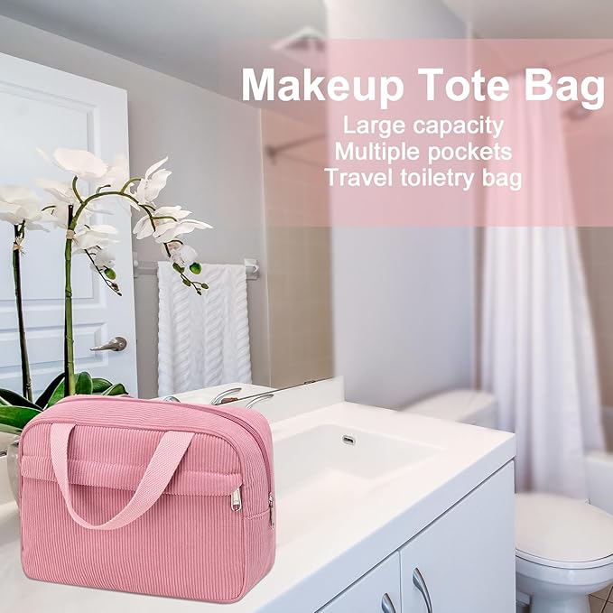Makeup Bag for Women Cosmetic Bag Large Make Up Organizer Travel Toiletry Bags Waterproof Zipper Tote Pouch Purse for Girls