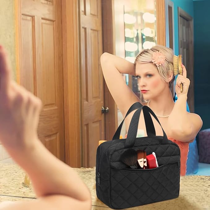 Makeup Bag for Women Cosmetic Bag Large Make Up Organizer Travel Toiletry Bags Waterproof Zipper Tote Pouch Purse for Girls