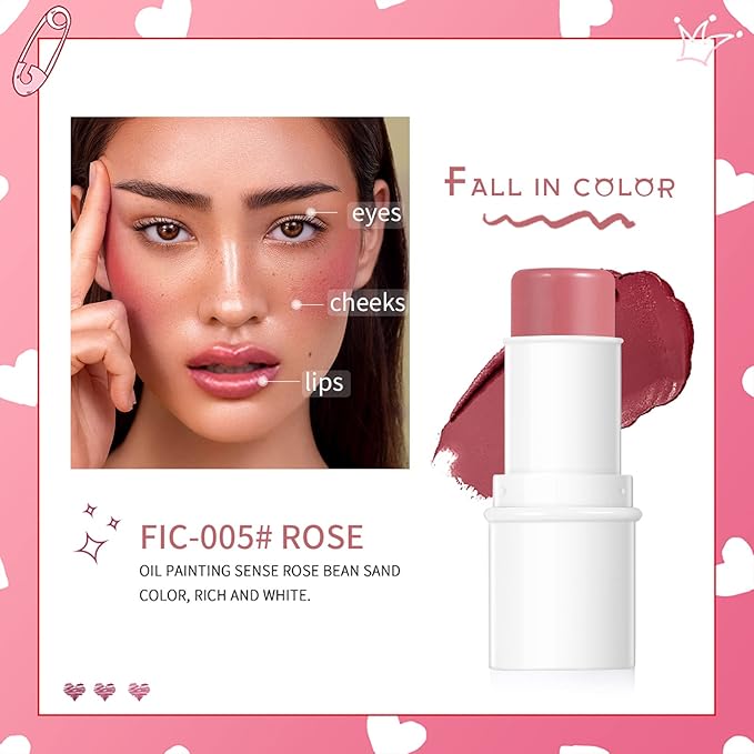 MEICOLY Makeup Sticks Set, Contour Stick,Blush Stick, Highlighter Stick,Facial Repair Bronzer 3D Wonder Shading Stick, Multi Stick Trio Cream Face Blush for Cheeks Lip Eye