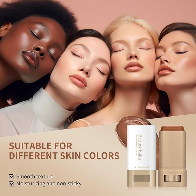 Foundation Stick Beauty Balm Serum Boosted Skin Tint Moisturizing Serum Contour Balm Makeup Suitable for All Skin Tones Create a Natural, Flawless Makeup Skin Tint Stick,01