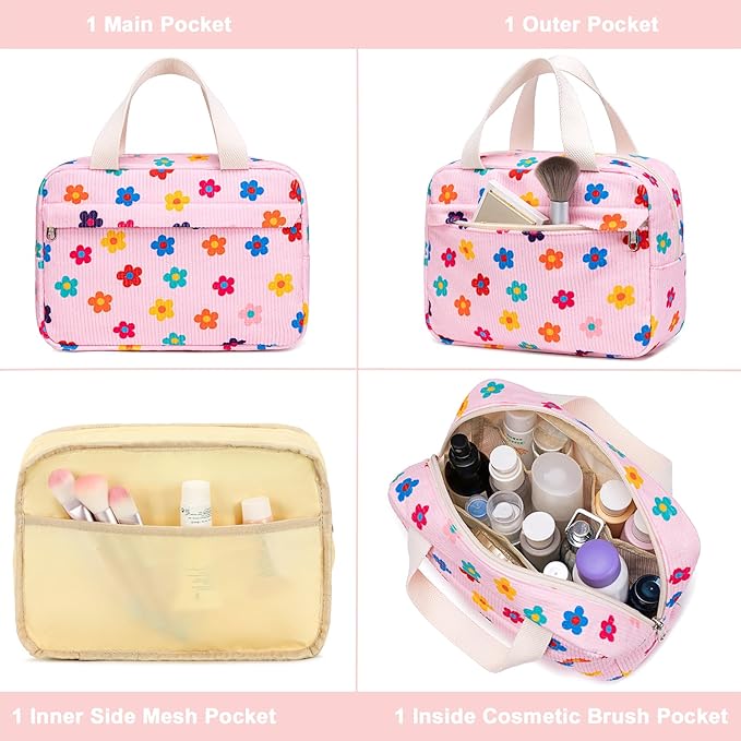 Makeup Bag for Women Cosmetic Bag Large Make Up Organizer Travel Toiletry Bags Waterproof Zipper Tote Pouch Purse for Girls