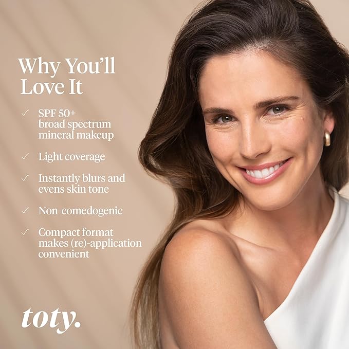 Toty by Sofia Vergara - Ilumina CC Creamy Compact SPF 50+ Refill - Mineral Sunscreen for Face - Cream Foundation Balm - Blurring, Matte Light Coverage - Water Resistant - All Skin Types - 2N