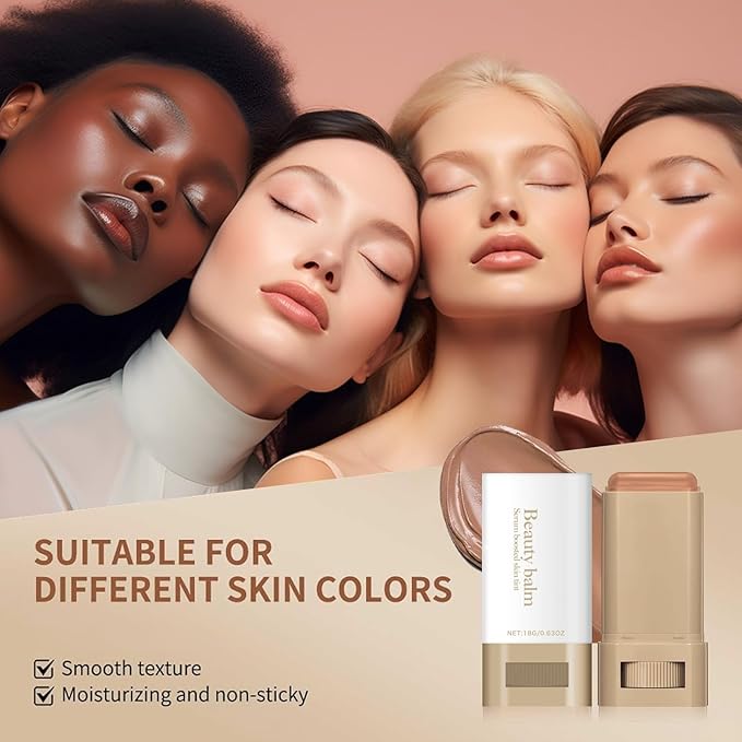 Foundation Stick Beauty Balm Serum Boosted Skin Tint Moisturizing Serum Contour Balm Makeup Suitable for All Skin Tones Create a Natural, Flawless Makeup Skin Tint Stick,03 2pcs
