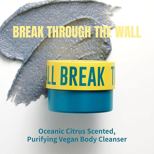 [Dear Doer] Break Body Scrub - Refreshingly Exfoliator for Clear Skin and Calming, Formulated with Charcoal and Andes Salt, Aromatic Citrus Scent, Vegan, 10.1 fl oz (300 ml)