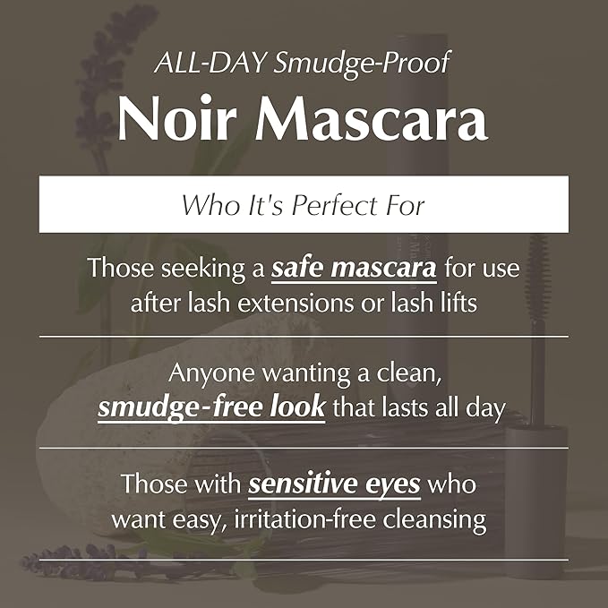 BL Lashes Noir Mascara – Extension & Lash Lift Safe, Smudge-Proof & Clump-Free, Long-Lasting Volume, Oil-Proof Aftercare Formula, Nourish & Strengthen Lashes (Black, 8ml)