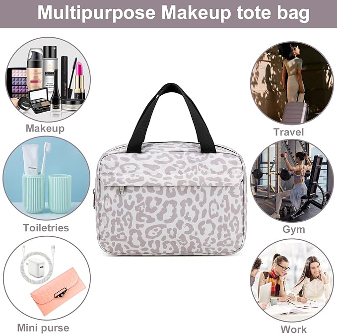 Makeup Bag for Women Cosmetic Bag Large Make Up Organizer Travel Toiletry Bags Waterproof Zipper Tote Pouch Purse for Girls