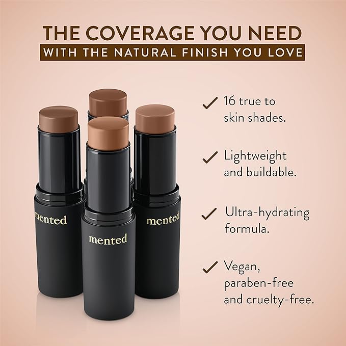 Mented Cosmetics Stick Foundation Make Up, Concealer & Contour Stick for Medium Brown Skin, Cream Foundation for Black Women Makeup, Vegan and Cruelty Free, M20