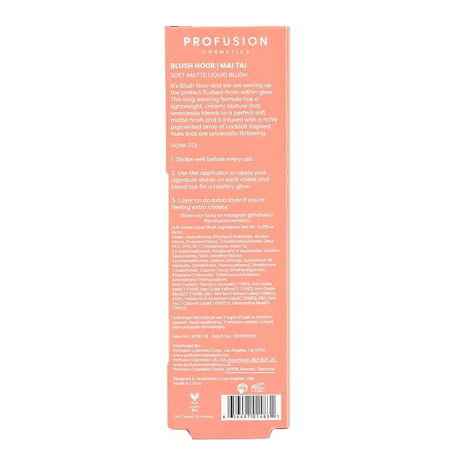 Profusion Cosmetics BLUSH HOUR LIQUID CREAM BLUSH (Mai Tai, 1)