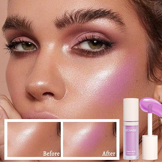 UCANBE Liquid Matte Blush Makeup for Cheeks, Highly Pigmented, Long Lasting, Anti-scratch, Natural-Looking, Daily Use Makeup Blush Suitable for Women Girls(06 Lavender)