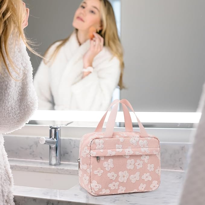 Makeup Bag for Women Cosmetic Bag Large Make Up Organizer Travel Toiletry Bags Waterproof Zipper Tote Pouch Purse for Girls