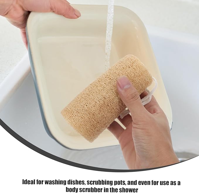 Beaupretty 3pcs Loofah Dish Sponge, Dishwashing Scouring Pad Natural Loofah Vegetable Scrubber for Kitchen