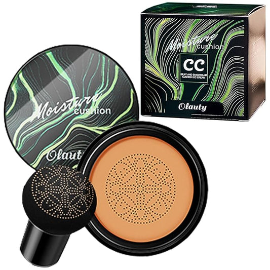 Mushroom Head Air Cushion CC Cream Foundation, BB Cream Concealer Lasting Makeup Foundation, Waterproof Oil Control Long-Lasting Nude Makeup, Even Skin Tone Primer