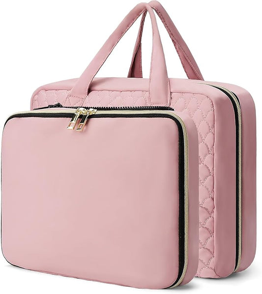 2 Psc Bag Of Free Disassembly Combination Large Travel Toiletry Bag With Makeup Bag,Dry & Wet Separation,Travel Organizer with Hanging Hook For Full-Sized Containers,Shampoo,Accessories,Toiletries