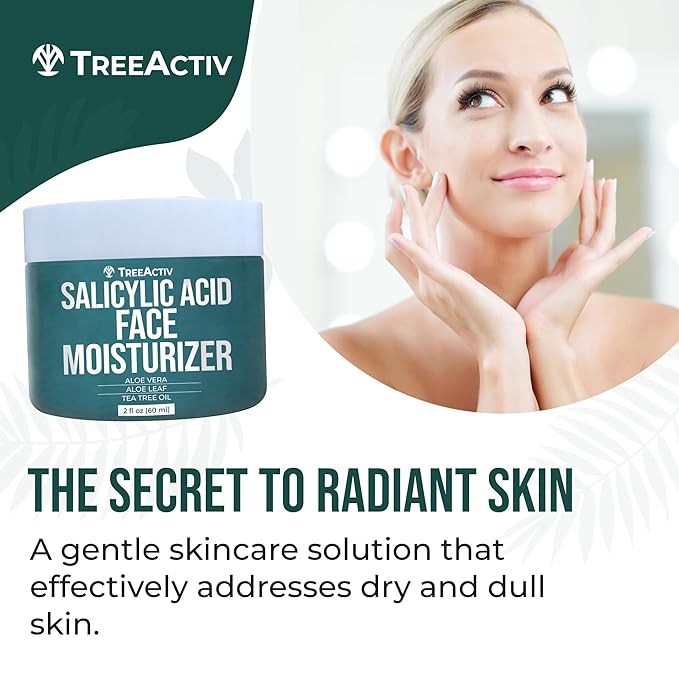 TreeActiv Acne Eliminating Face Cream | Best Natural Extra Strength Fast Acting Treatment for Clearing Facial Acne | Gentle Enough for Sensitive Skin, Adults, Teens, Men, Women | Tea Tree | 2 fl oz