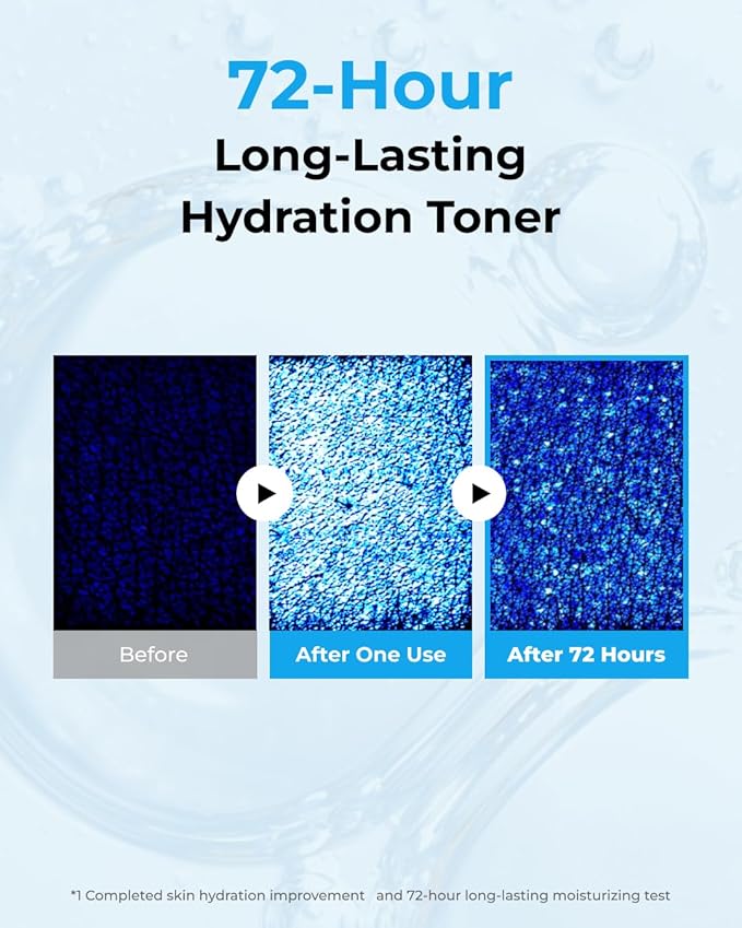 BOM Hyaluronic Acid Moisture Toner 6.76 fl oz, Lightweight Vegan Toner with Vitamins, 72 Hour Hydration Lock, Non Sticky Formula, Hypoallergenic, Sensitive Skin, Korean Skincare