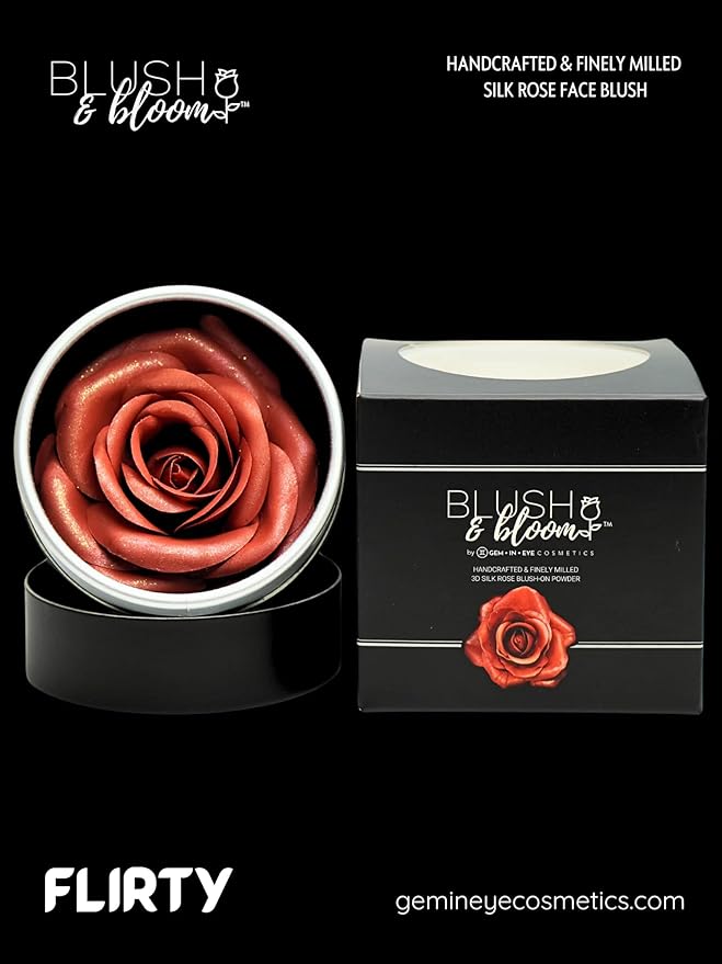 Radiant Roses GEM IN EYE Blush & Bloom Classic Edition 3D Silk Rose Blush-On Powder Rose Makeup Blush