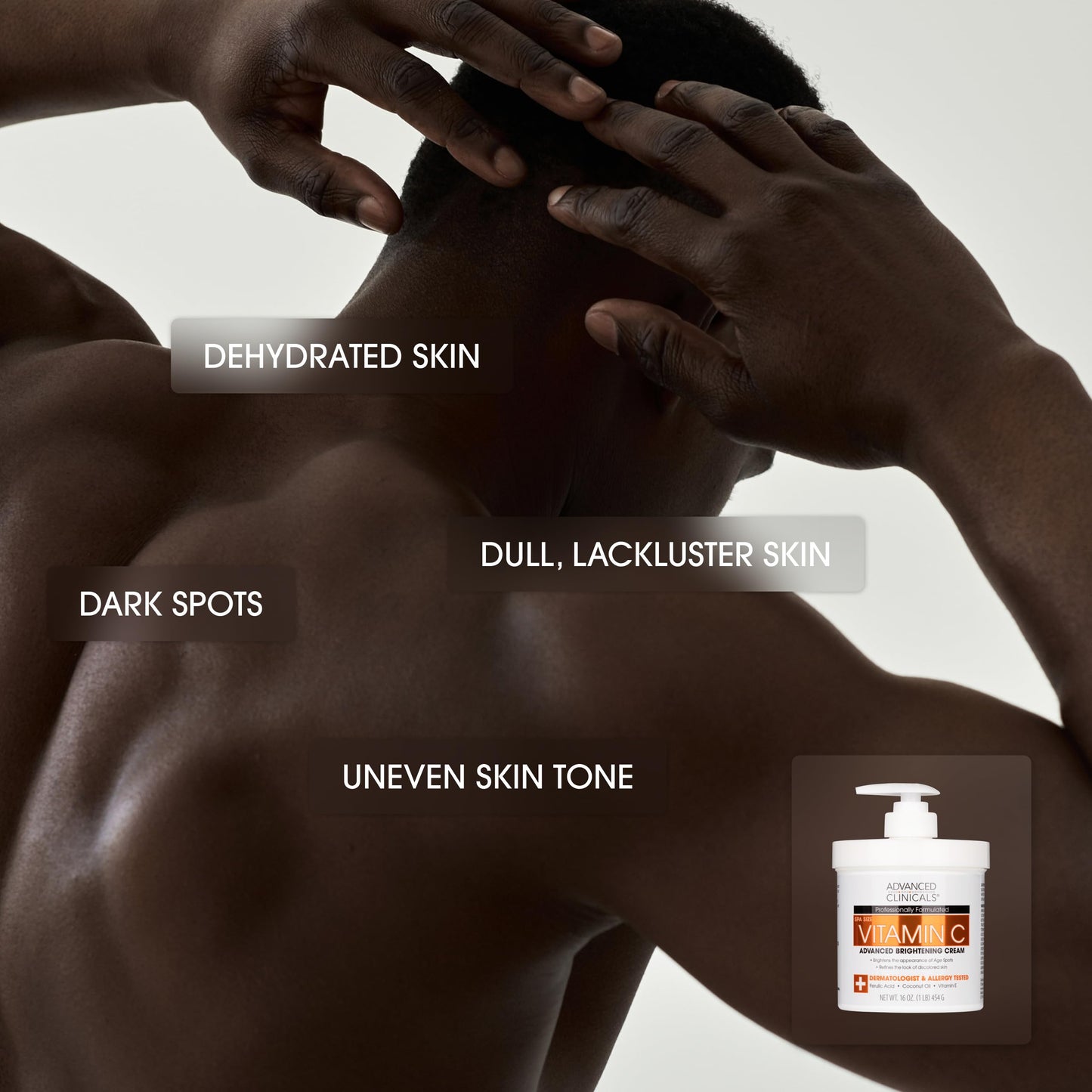 Advanced Clinicals Vitamin C Cream Visibly Brightening Body Lotion | Vitamin C Moisturizer Skin Care Body Cream For Women & Men Helps Visibly Improve Look Of Dark Spots & Uneven Skin Tone, 16 Ounce