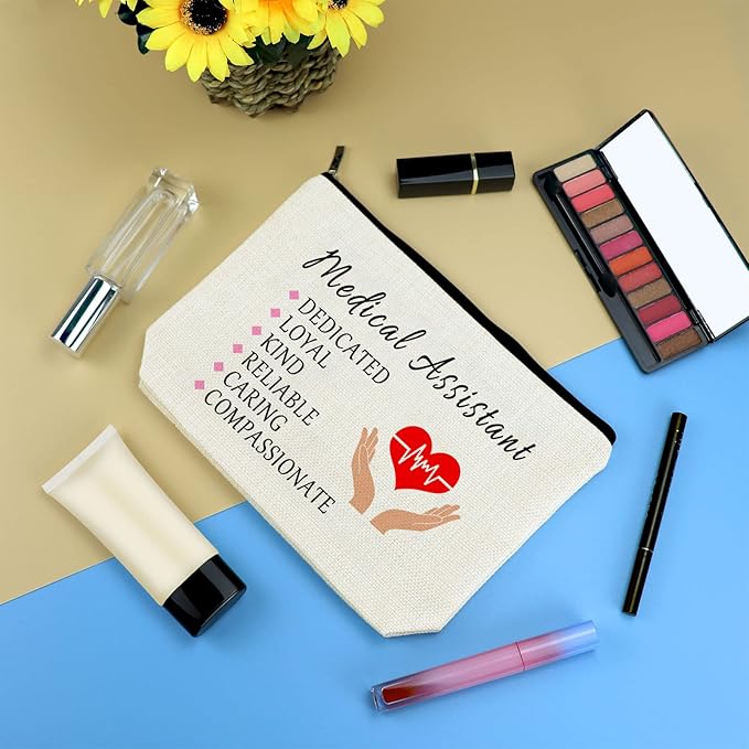Medical Assistant Thank You Gift Makeup Bag MA Gift for Nurse Doctor Medical Assistant Graduation Gift Cosmetic Bag Pouch Nurse Appreciation Gift Birthday Nurses Day Thanksgiving Christmas Gifts