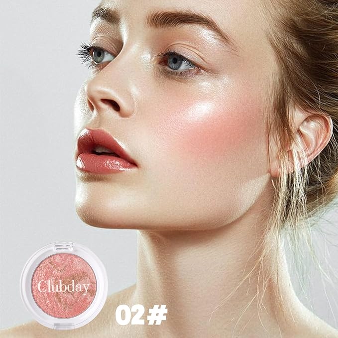 Classic Color Marbleized Blush Highlighting Face Power Blush Gifts for Women Long Lasting Glowing, Smooth, Blendable Fit For All Skin Tones,0.12 Oz-02