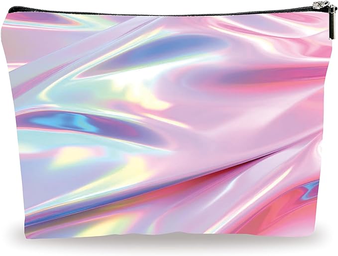 Makeup Bag - Laser Texture Folds Printing - Fantasy Cosmetic Bag, Toiletry Bag, Gift For Girls, Teen, Personal Care & Accessories - A18