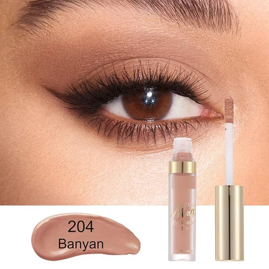 MAEPEOR Matte Liquid Eyeshadow 8 Colors Naked Smooth Creamy Eyeshadow Long Lasting and Waterproof Lightweight Cream Eye Shadow (P04 Banyan)