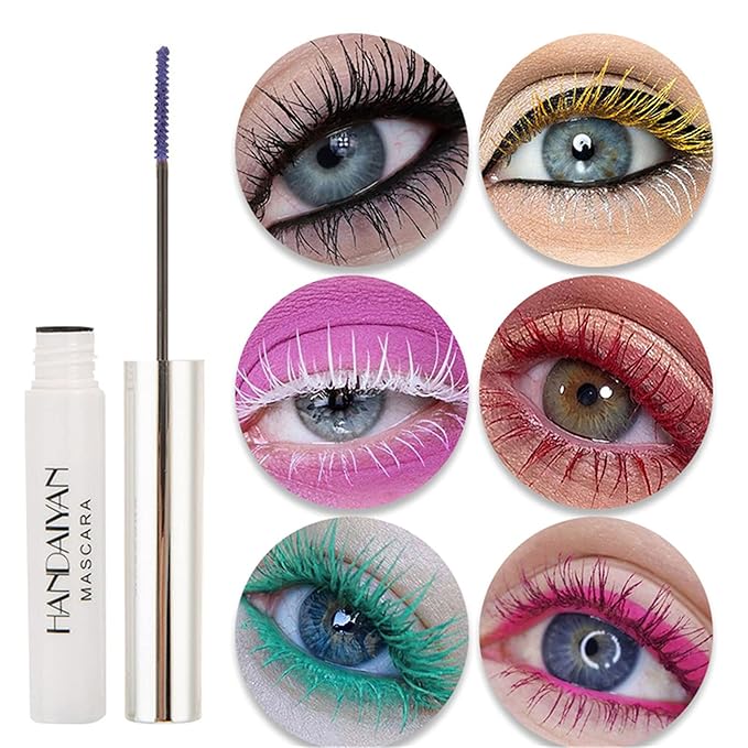 BONNIE CHOICE 9 Colors Colored Mascara Set for Eyelashes, Red Pink Purple Blue White Black Rainbow Colorful Mascara Waterproof Charming Long Lasting Voluminous Eye Makeup Mother's Day Gifts for Women