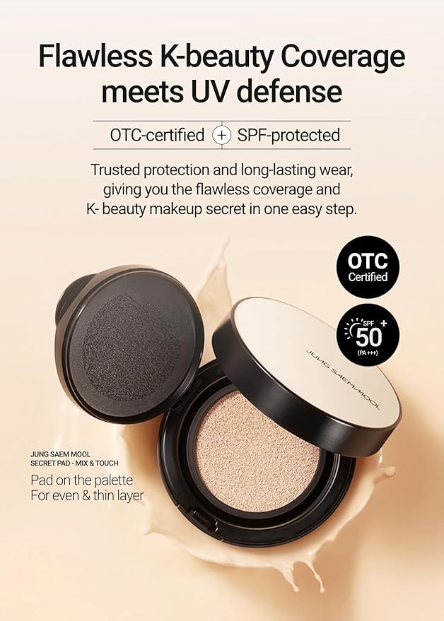 [JUNGSAEMMOOL OFFICIAL] Essential Skin Nuder Cushion (Light) | Refill Included | Natural Finish | Buildable Coverage | Makeup Artist Brand | Cream Foundation