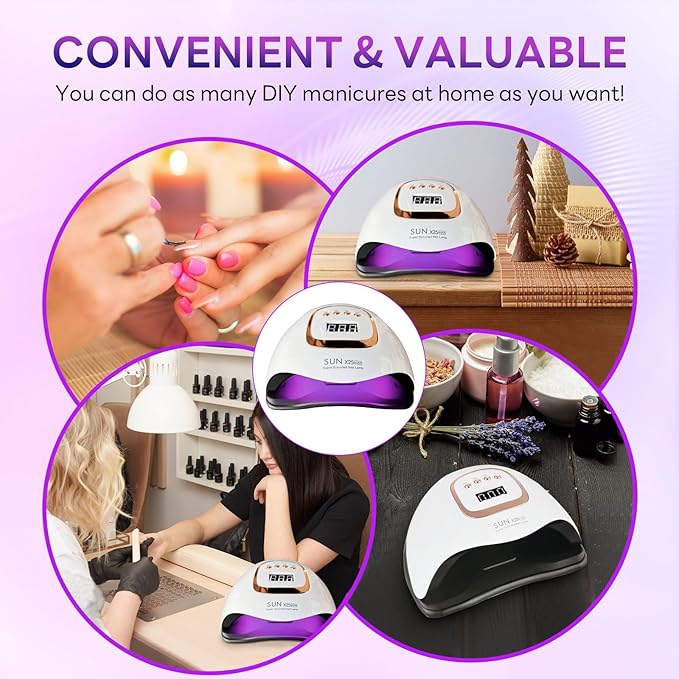 380W UV LED Nail Lamp, Professional Nail Dryer Gel Polish Light with 81 Beads, UV Nail Light With 4 Timer Settings, Nail Polish Curing Gel LED Dryer With Automatic Sensor