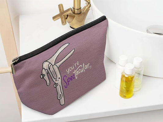 Ayxvt OBGYN Cosmetic Makeup Bag - Medical Office Decor, Midwife Gifts, Gifts Ideas for Doctors (Purple)