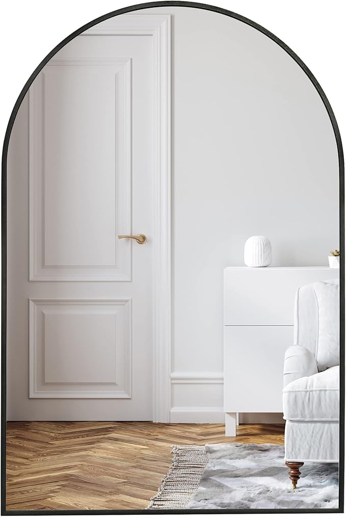 Americanflat 20x30 Arched Mirror - Large Hanging Mirror with Aluminum Frame - Modern Mirror for Bathroom, Bedroom, Living Room - Mirrors for Wall Display and Home Decor - Black