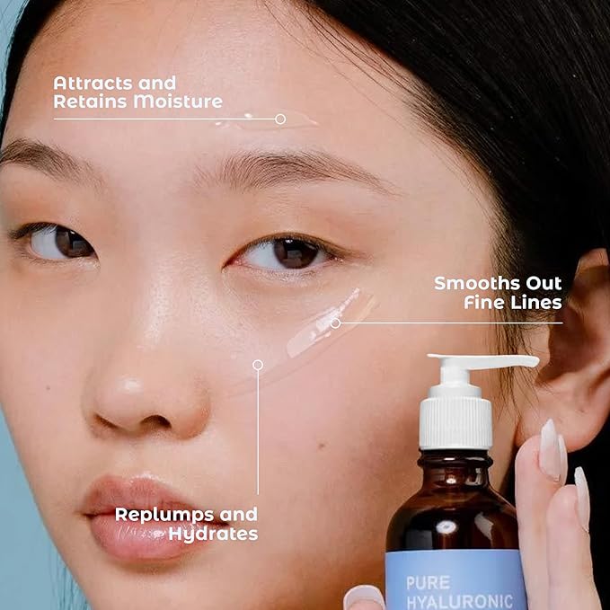 Hyaluronic Acid Serum for Skin 100% Pure-Anti-Aging Serum - Intense Hydration + Moisture, Non-greasy, Paraben-free Hyaluronic Acid for Your Face 8 oz