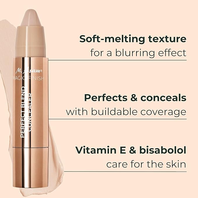 M. Asam MAGIC FINISH Perfect Blend Concealer Ivory (0.1 Oz) - concealer perfects & conceals blemishes & imperfections, make-up with adjustable coverage & instant blur effect, vegan