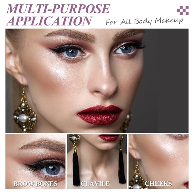 2Pcs Highlighter Moisturizer Makeup Sticks, Iluminator Face Stick