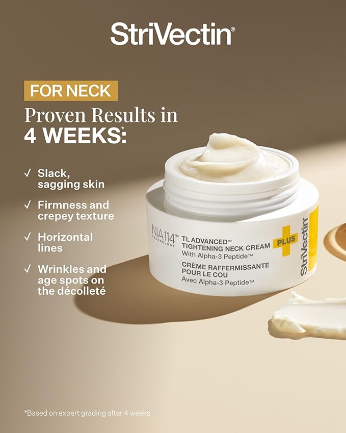 StriVectin Tighten and Lift Advanced Neck Cream PLUS, 1.0 oz for Tightening and Firming Neck and Décolleté Lines, Visibly Reducing Sagging and Crepey Skin for Smooth Healthy Looking Skin